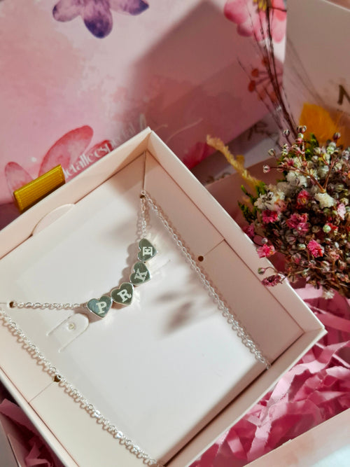 Collar Corazones de Plata