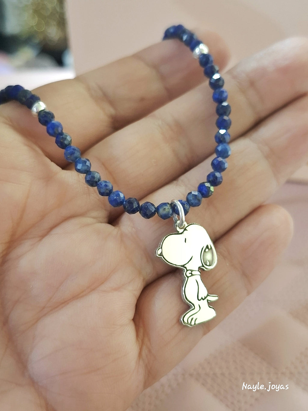 Collar Lapizlazuli Snopyto