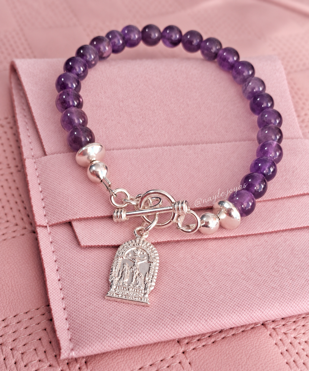 Pulsera de Amatistas con Plata 950 | Nayle Joyas