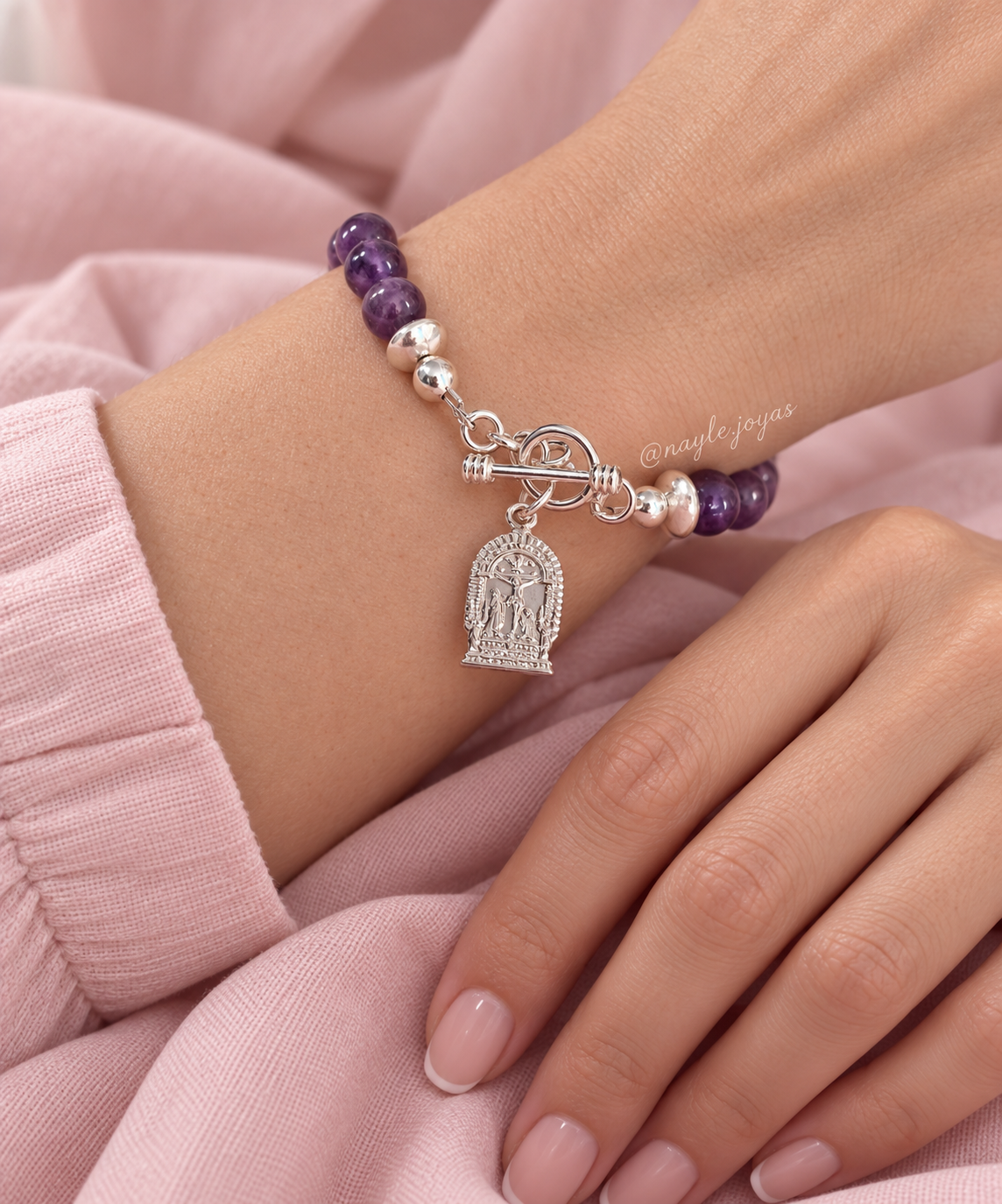 Pulsera de Amatistas con Plata 950 | Nayle Joyas