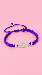 Pulsera del Señor de los Milagros Tejida en Algodón con Dije de Plata 950