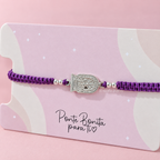 Pulsera del Señor de los Milagros Tejida en Algodón con Dije de Plata 950