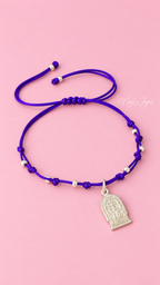 Pulsera del Señor de los Milagros Tejida en Algodón con Dije de Plata 950