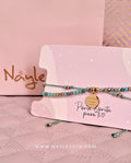 Pulsera Tejida con  Frase en Acero Dorado